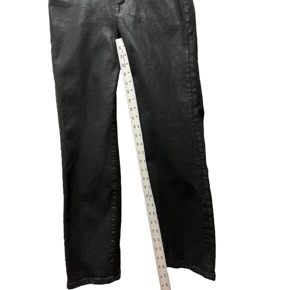 Good American Good Classic Coated Black Straight Leg Jeans Size 6/28 Stretch - Picture 9 of 11